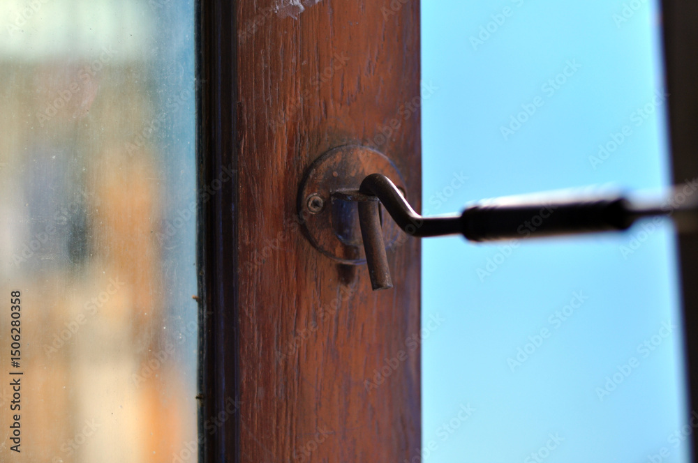 iron hook to hold the wooden window open iron hook to hold the wooden window open