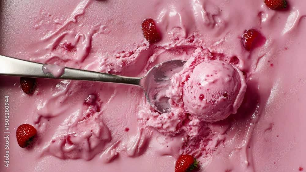 chocolate ice cream with strawberry