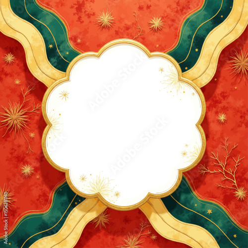 Luxurious Festive Frame with Golden Stars and Rich Textures