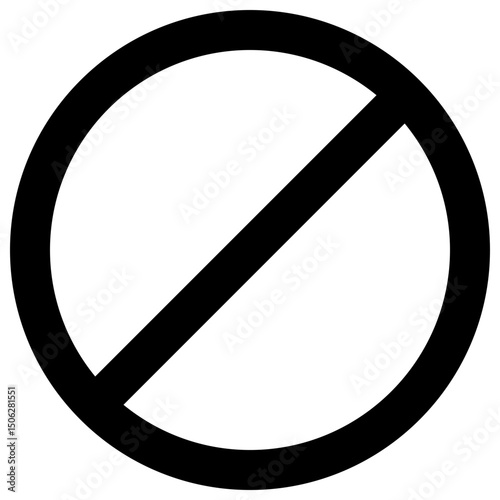Forbidden Sign Vector Silhouette Isolated Icon, User Interface Icon.