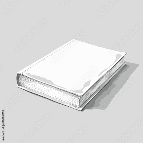 Minimalist Book Illustration on Gray Background