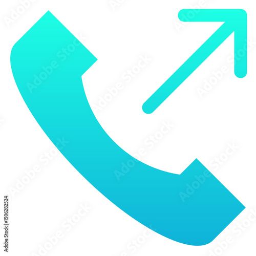 Outgoing Call Vector Silhouette gradient Isolated Icon, User Interface Icon.	