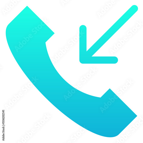 Incoming Call Vector Silhouette gradient Isolated Icon, User Interface Icon.	