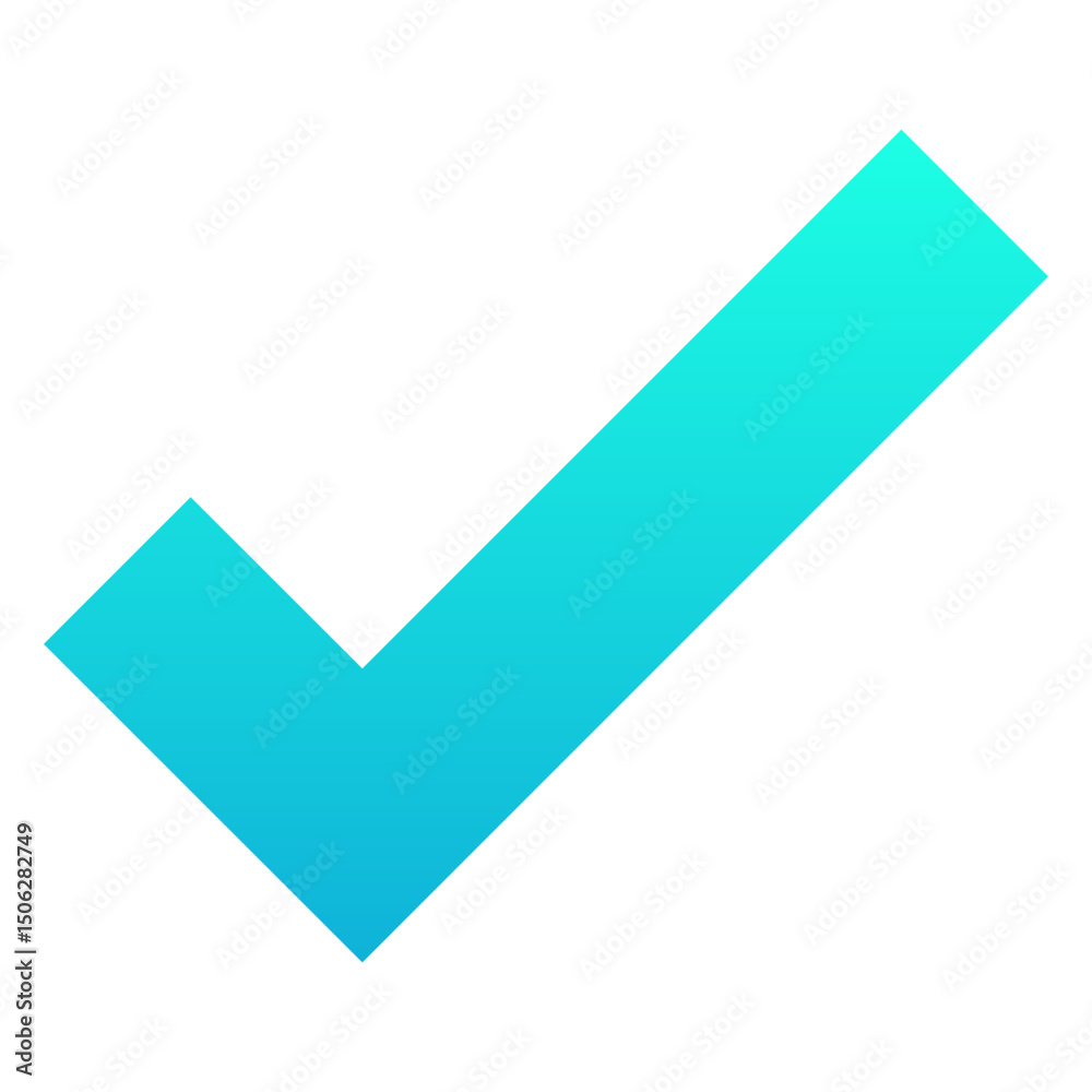 Check Mark, Tick Vector Silhouette gradient Isolated Icon, User Interface Icon.	 Check Mark, Tick Vector Silhouette gradient Isolated Icon, User Interface Icon.