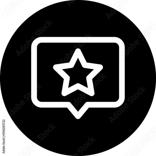 Favorite, Star In The Chat Box Vector Icon, Circular Style Isolated Vector Icon.