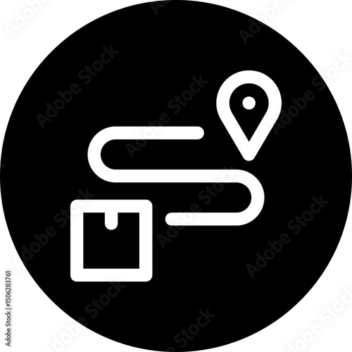 Delivery Tracking, Location Pin Vector Icon, Circular Style Isolated Vector Icon. 