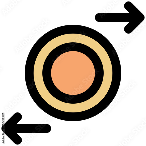 Easy Cash Flow Icon With Dollar Coin Vector Icon, symbol Lineal Color Style Isolated Vector Icon.