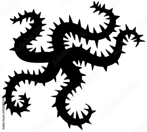 Brittle Star Silhouette Shadow Vector