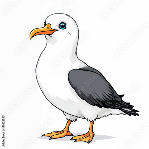 vector illustration of a seagull