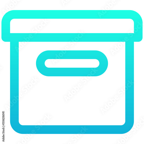 Box Packaging Icon Vector, Lineal gradient Style Isolated Vector Icon.	
