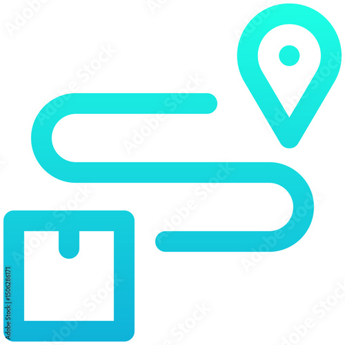 Delivery Tracking, Location Pin Vector Icon, Lineal gradient Style Isolated Vector Icon.	