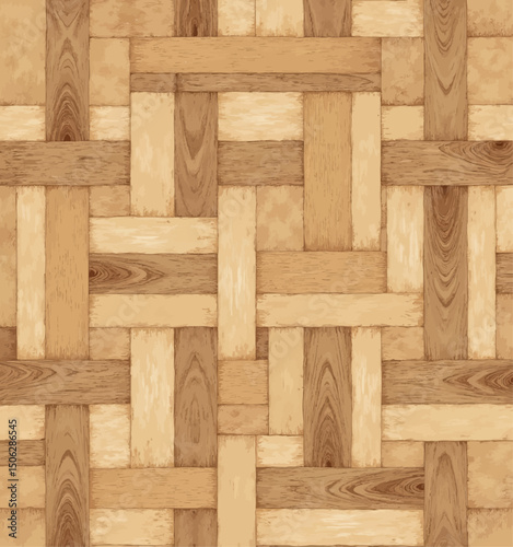 Woven Wood Floor Pattern in Warm Tones