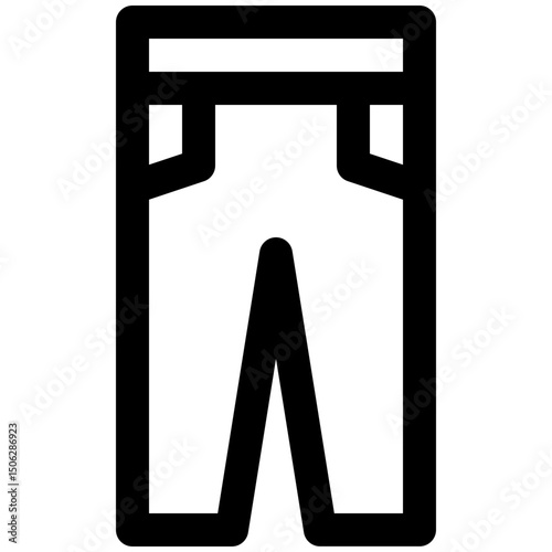 Trouser, Jeans Or Pants, Lineal Style Isolated Vector Icon. 