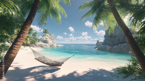 Tranquil Hammock Haven: Tropical Beach Paradise