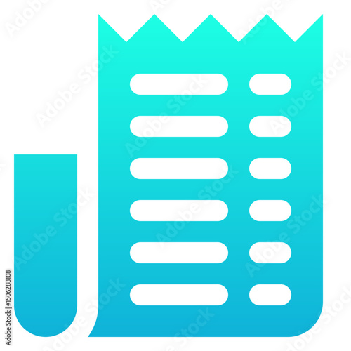 Receipt Icon, Bill Payment Invoice Vector Icon, Silhouette  Gradient Style Isolated Vector Icon. 