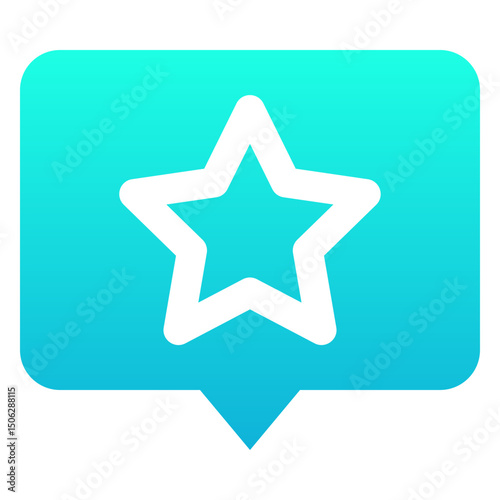 Favorite, Star In The Chat Box Vector Icon, Silhouette Gradient Style Isolated Vector Icon. 