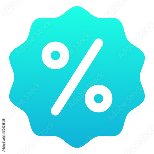 Discount Badge Vector Icon, Silhouette Gradient Style Isolated Vector Icon. 