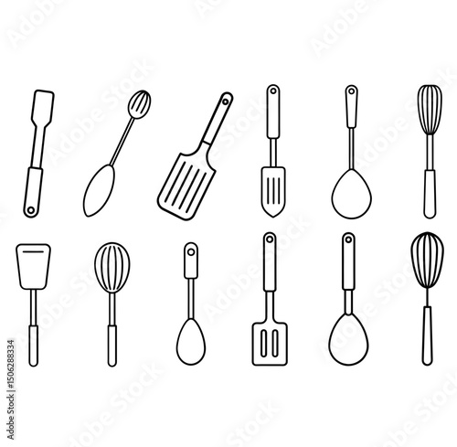 Kitchen icon vector set