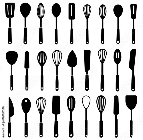 Kitchen icon vector set