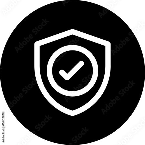 Security Icon, Shield, Protection Vector Icon, Circular Style Isolated Vector Icon. 