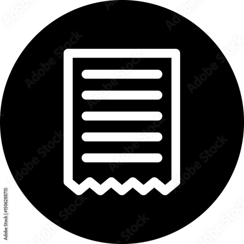 Invoice, Receipt Icon, Bill Payment Vector Icon, Circular Style Isolated Vector Icon. 