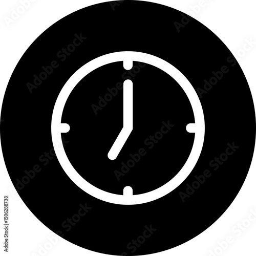 Clock For Mobile Apps Interface Vector Icon, Time Vector Icon. Circular Style Isolated Vector Icon. 