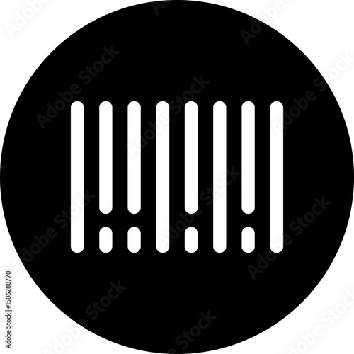 Barcode, Code Scanner Vector Icon, Circular Style Isolated Vector Icon.
