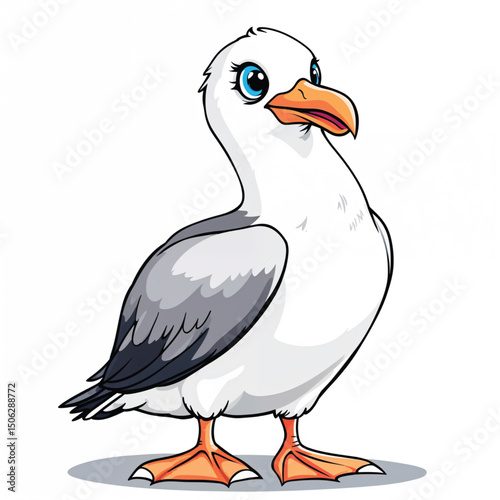 Vector illustration of various albatross and birds on a white background