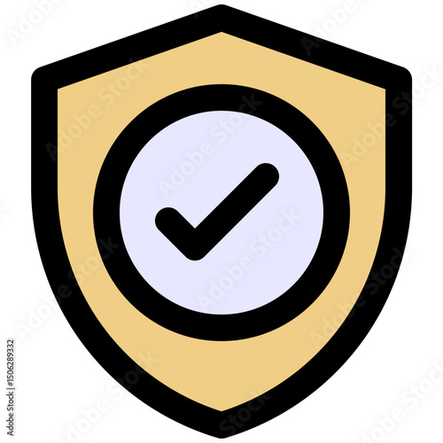Security Icon, Shield, Protection Vector Icon, Isolated Silhouette Vector Icon. Lineal Color Style Isolated Vector Icon. 