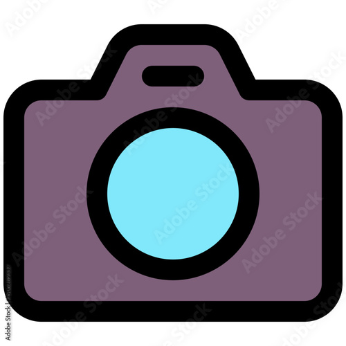 Photo Camera Icon, Photography Vector Icon, Lineal Color Style Isolated Vector Icon. 