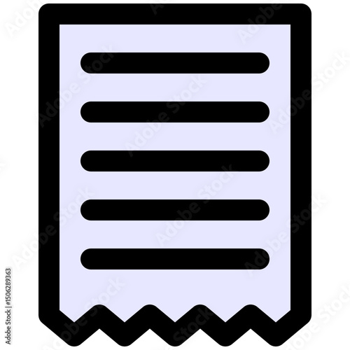 Invoice, Receipt Icon, Bill Payment Vector Icon, Lineal Color Style Isolated Vector Icon. 