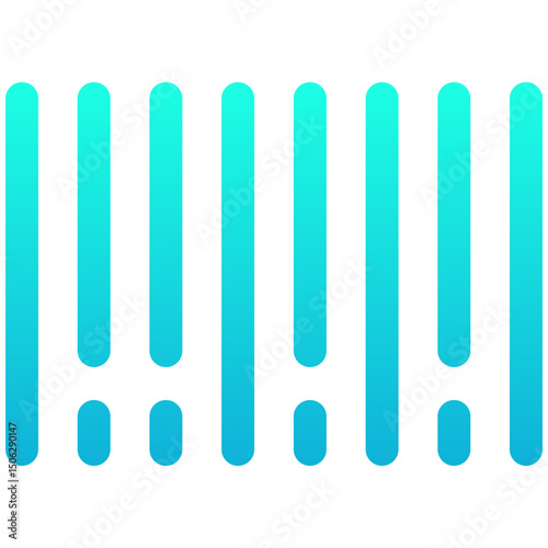 Barcode, Code Scanner Vector Icon, Lineal Gradient Style Isolated Vector Icon. 