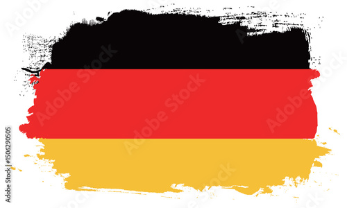Flag of Germany. Flag icon. The artistic banner. Standard color. Hand-painted flag. Computer illustration. Digital illustration. Vector illustration.