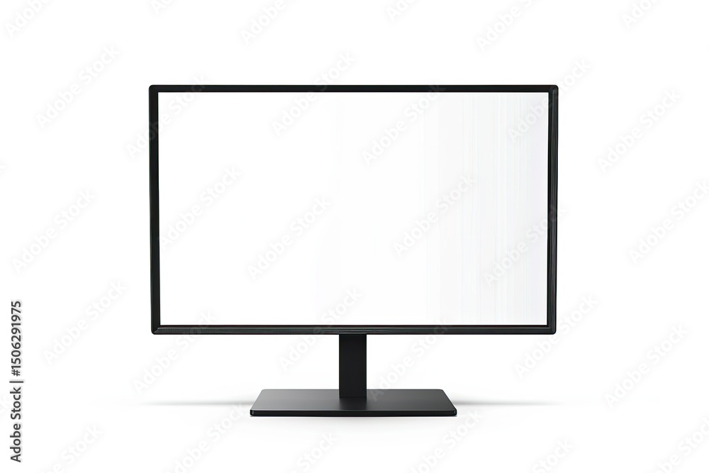 High Detail Visual of Back Tft Widescreen Monitor Isolated a White High Detail Visual of Back Tft Widescreen Monitor Isolated a White