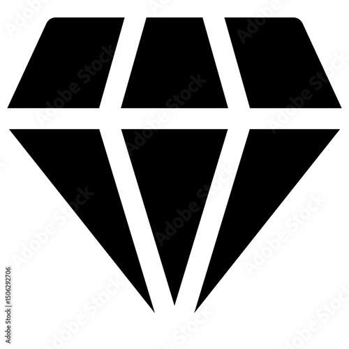 Diamond, Gems Symbol Vector Icon, Silhouette Style Isolated Vector Icon. 