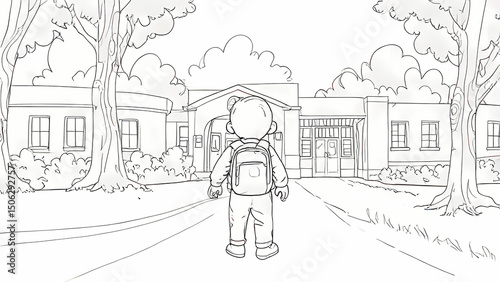 Back to School Coloring Page for Kids

