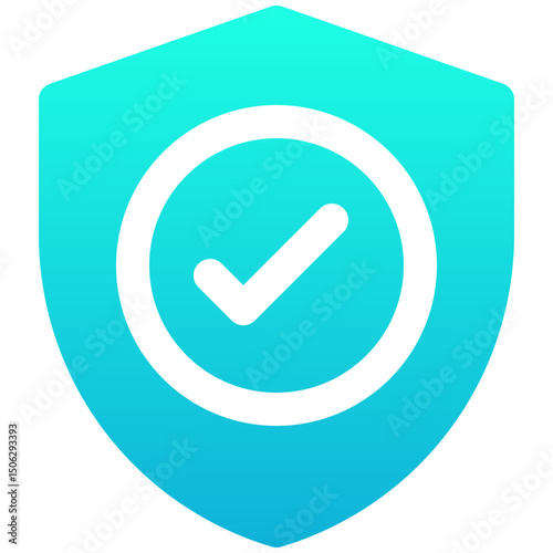 Security Icon, Shield, Protection Vector Icon, Silhouette Gradient Style Isolated Vector Icon. 
