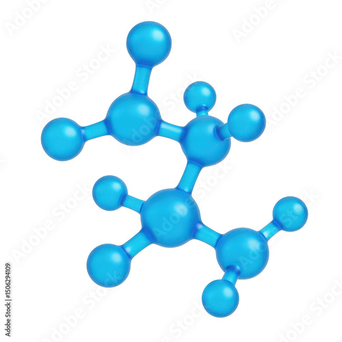 A blue molecule with a blue stem and a blue head. The molecule is surrounded by other blue molecules