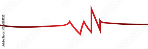 Heart beat graph, heartbeat red line vector, pulse red vector, EKG cardio line red vector illustration isolated on white background.