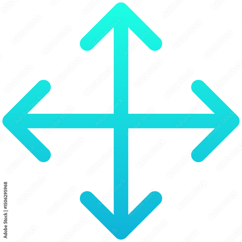 Obraz premium Move Icon. Image, Display, Custom Size, Lineal Gradient Style Isolated Vector Icon.
