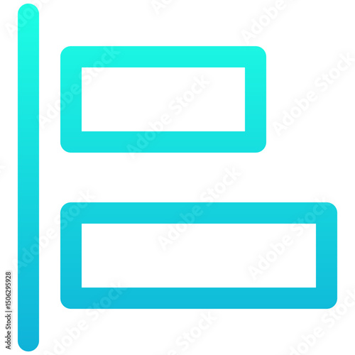 Left Align Tool Sign Icon, Lineal Gradient Style Isolated Vector Icon.