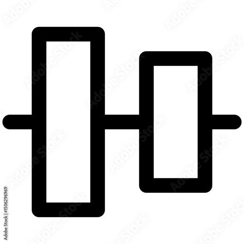 Horizontal Center Align Tool Icon, Lineal Style Isolated Vector Icon.	