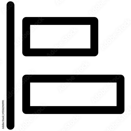 Left Align Tool Sign Icon, Lineal Style Isolated Vector Icon.	