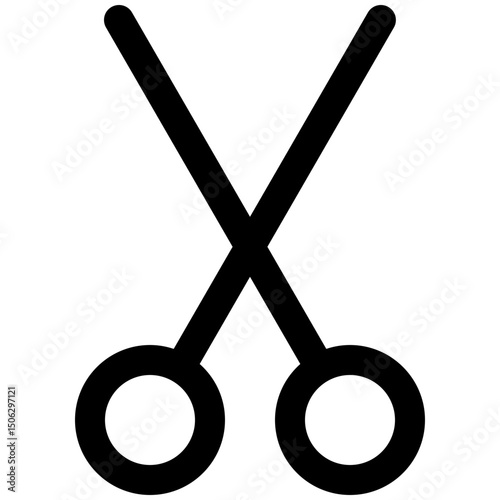 Scissors Icon, Lineal Style Isolated Vector Icon.	