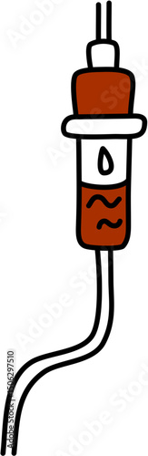 Cartoon illustration of intravenous drip with blood