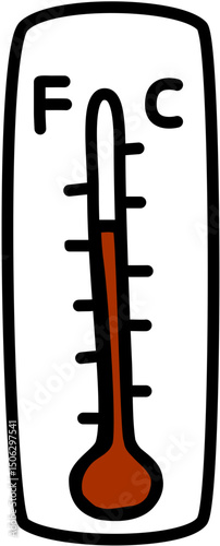 Thermometer with Fahrenheit and Celsius markings