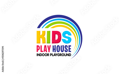 Illustration vector graphic of kids summer camp logo design template
