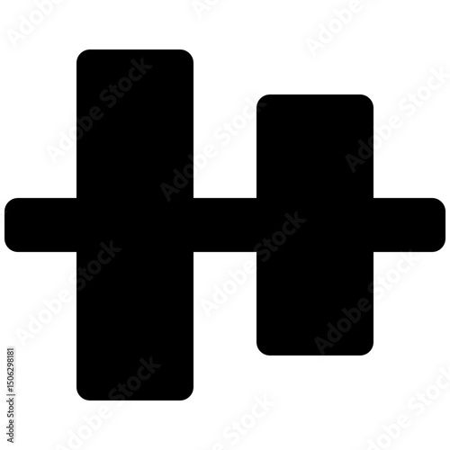 Horizontal Center Align Tool Icon,  Silhouette Style Isolated Vector Icon.	
