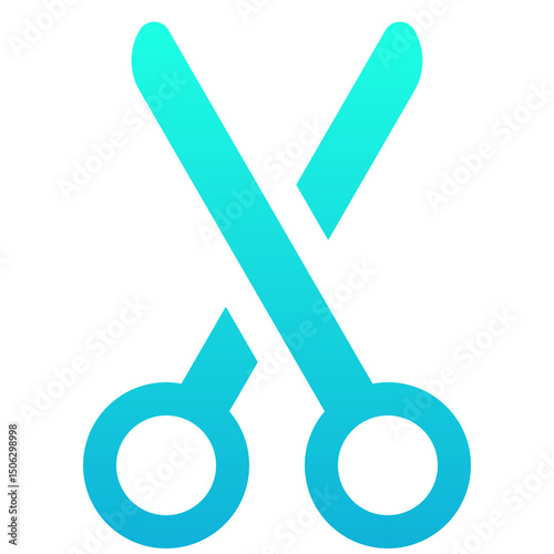 Scissors Icon, Silhouette Gradient Style Isolated Vector Icon.	
