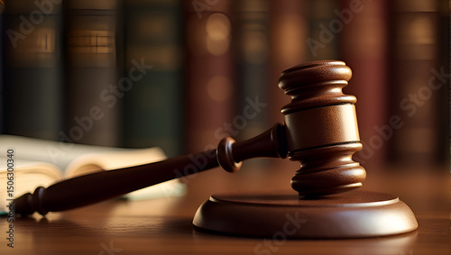 judge's gavel in courtroom archive